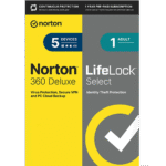 Norton 360 Deluxe with LifeLock Select – 1-Year / 5-Device – USA